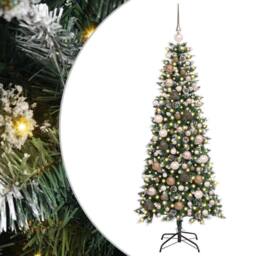 Berkfield Home Artificial Christmas Tree with 300 LEDs Green 76 x 76 x 180 cm - thumbnail 2