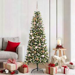 Berkfield Home Artificial Christmas Tree with 300 LEDs Green 76 x 76 x 180 cm