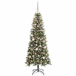 Berkfield Home Artificial Christmas Tree with 300 LEDs Green 76 x 76 x 180 cm - thumbnail 3