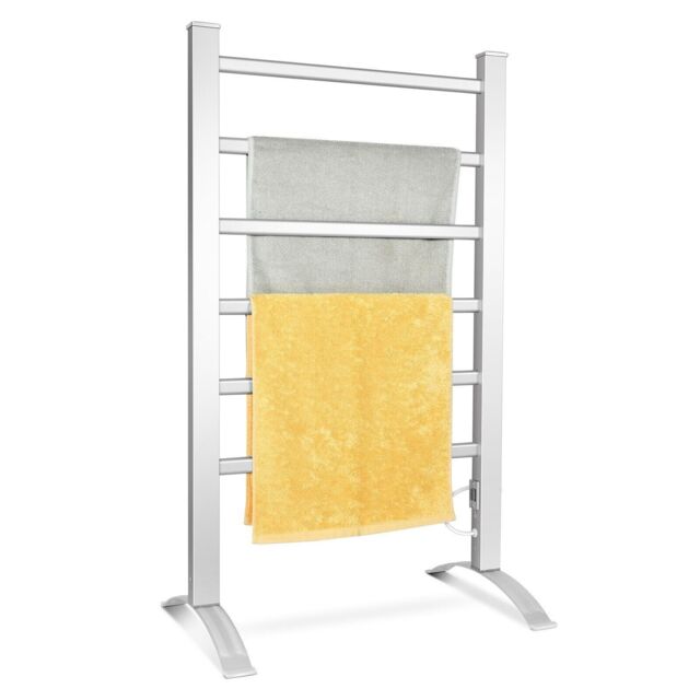Costway 2-in-1 Multifunctional Electric Towel Warmer 100W Heater Drying Cloth Stand Rack in Silver - image 1