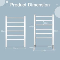 Costway 2-in-1 Multifunctional Electric Towel Warmer 100W Heater Drying Cloth Stand Rack in Silver - thumbnail 2