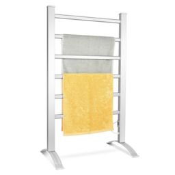 Costway 2-in-1 Multifunctional Electric Towel Warmer 100W Heater Drying Cloth Stand Rack in Silver