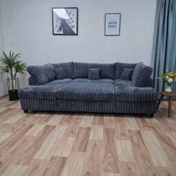 SNUG FURNITURE BIRMINGHAM LTD Large Jumbo Cord Cinema Sofa in Grey - thumbnail 1
