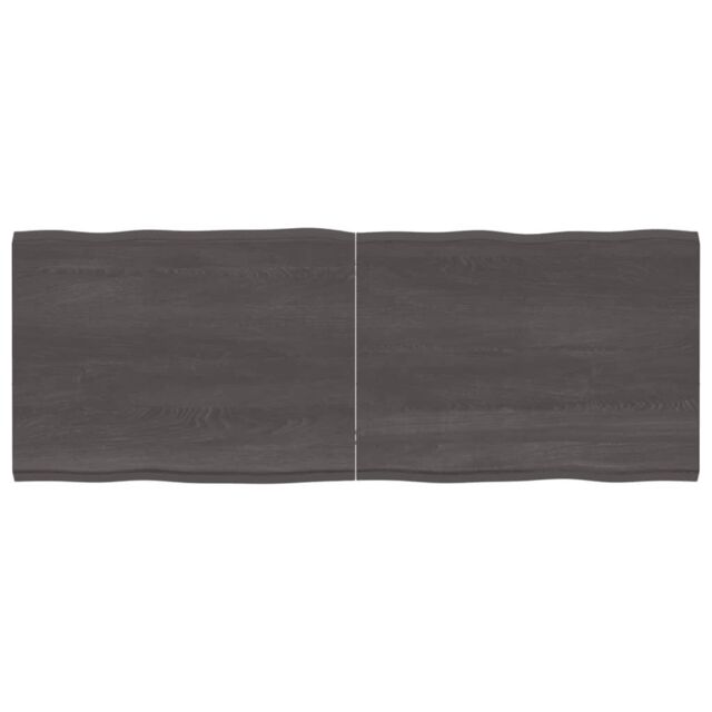 Berkfield Home Table Top Dark Grey 160x60x(2-4) cm Treated Solid Wood Live Edge in Brown - image 1