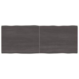 Berkfield Home Table Top Dark Grey 160x60x(2-4) cm Treated Solid Wood Live Edge in Brown - thumbnail 1