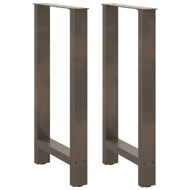 Berkfield Home Coffee Table Legs Natural Steel 2 pcs 50x(90-91) cm Steel in Grey