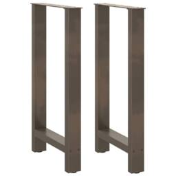 Berkfield Home Coffee Table Legs Natural Steel 2 pcs 50x(90-91) cm Steel in Grey - thumbnail 1