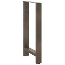 Berkfield Home Coffee Table Legs Natural Steel 2 pcs 50x(90-91) cm Steel in Grey - thumbnail 4