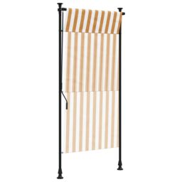 Berkfield Home Outdoor Roller Blind Orange & White 120x270 cm Fabric&Steel - thumbnail 6