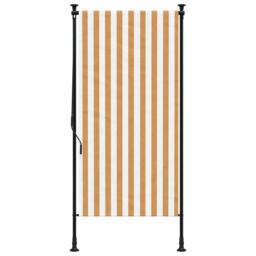 Berkfield Home Outdoor Roller Blind Orange & White 120x270 cm Fabric&Steel - thumbnail 3