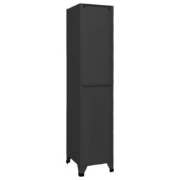Berkfield Home Locker Cabinet Anthracite 38x45x180 cm Steel in Black - Size: 38 x 45 x 180 cm - thumbnail 2