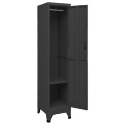 Berkfield Home Locker Cabinet Anthracite 38x45x180 cm Steel in Black - Size: 38 x 45 x 180 cm - thumbnail 4