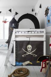 Nöa and Nani Moro Cabin Bed with Slide & Pirate Hideaway Package in White - Size: Single - thumbnail 2