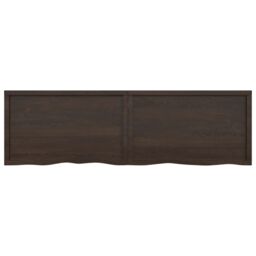 Berkfield Home Wall Shelf Dark Grey 200x60x(2-4) cm Treated Solid Wood Oak in Brown - thumbnail 3