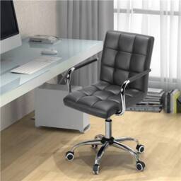 Kelvenix Grey Home Office Chair Leather Computer Desk Chair Adjustable Swivel Chair - thumbnail 5