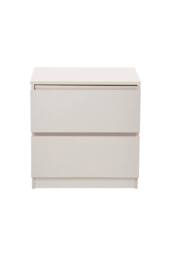 Living and Home 2-Drawer Wooden Nightstand Bedside Table in Warm White - thumbnail 5