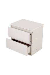 Living and Home 2-Drawer Wooden Nightstand Bedside Table in Warm White - thumbnail 7