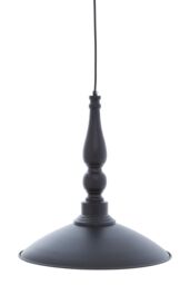 Orsina Large Black Pendant Lamp With Brass-Gold Inner Shade, Ceiling Light, Hanging Fixture With Adjustable Cord - thumbnail 5