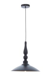 Orsina Large Black Pendant Lamp With Brass-Gold Inner Shade, Ceiling Light, Hanging Fixture With Adjustable Cord - thumbnail 2