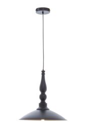 Orsina Large Black Pendant Lamp With Brass-Gold Inner Shade, Ceiling Light, Hanging Fixture With Adjustable Cord - thumbnail 3