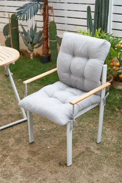 Living and Home Lawn Chair Garden Seat Cushion 110x50cm in Light Grey - Size: 110x50 cm - image 1
