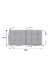 Living and Home Lawn Chair Garden Seat Cushion 110x50cm in Light Grey - Size: 110x50 cm - thumbnail 6