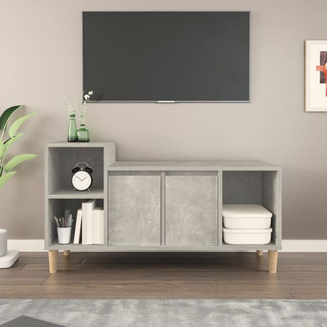 Berkfield Home TV Cabinet Concrete Grey 100x35x55 cm Engineered Wood - Size: 100 x 35 x 55 cm - image 1