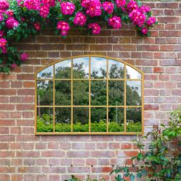 "MirrorOutlet Gold Framed Arched Wall Garden Mirror 35"" X 26"" (90CM X 65CM) - Size: 1 Pack" - thumbnail 6