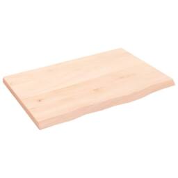 Berkfield Home Table Top 60x40x2 cm Untreated Solid Wood Oak in Light Tan - Size: 60 x 40 x 2 cm - thumbnail 1