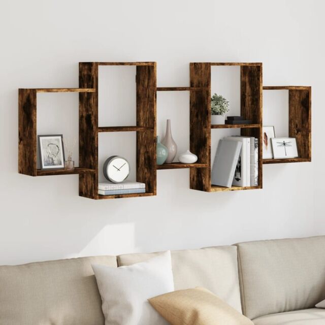 Berkfield Home Wall Shelf Smoked Oak 159x18x65 cm Engineered Wood in Brown - Size: 159 x 18 x 65 cm - image 1