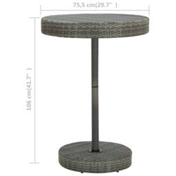 Berkfield Home Garden Table Grey 75.5x106 cm Poly Rattan - thumbnail 4