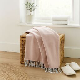 Orsina Poppy Red Hammam Towel, 100% Cotton Quick Dry Towel With Woven Texture, Lightweight Throw Blanket in Light Brown