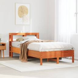 Berkfield Home Bed Frame without Mattress Wax Brown 100x200 cm Solid Wood Pine - thumbnail 2