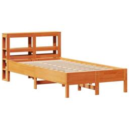 Berkfield Home Bed Frame without Mattress Wax Brown 100x200 cm Solid Wood Pine - thumbnail 3