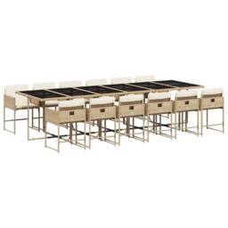 Berkfield Home Garden Dining Set - Beige, Cream white, Black in Beige - thumbnail 2