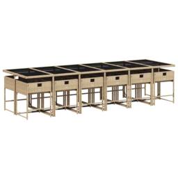 Berkfield Home Garden Dining Set - Beige, Cream white, Black in Beige - thumbnail 3