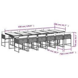 Berkfield Home Garden Dining Set - Beige, Cream white, Black in Beige - thumbnail 6