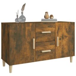 Berkfield Home Sideboard Smoked Oak 100x36x60 cm Engineered Wood in Brown - Size: 100 x 36 x 60 cm - thumbnail 6