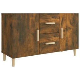 Berkfield Home Sideboard Smoked Oak 100x36x60 cm Engineered Wood in Brown - Size: 100 x 36 x 60 cm - thumbnail 2