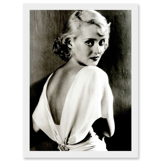 Artery8 Iconic Bette Davis Hollywood Actress A4 Artwork Framed Wall Art Print in White - image 1