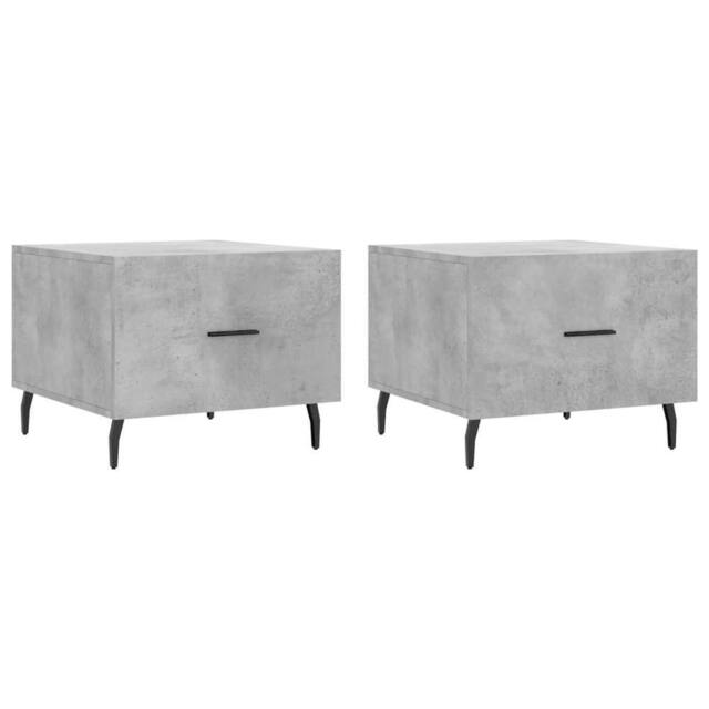 Berkfield Home Coffee Tables 2 pcs Concrete Grey 50x50x40 cm Engineered Wood - Size: 50 x 50 x 40 cm - image 1