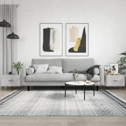 Berkfield Home Coffee Tables 2 pcs Concrete Grey 50x50x40 cm Engineered Wood - Size: 50 x 50 x 40 cm - thumbnail 2