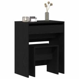 Berkfield Home Modern Dressing Table with Mirror Black Oak Engineered Wood