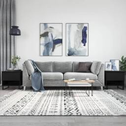 Berkfield Home Coffee Tables 2 pcs Black 50x46x50 cm Engineered Wood - Size: 50 x 46 x 50 cm - thumbnail 2