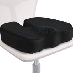 FLAVORA Orthopaedic Memory Foam Coccyx Pain Relief Seat Cushion in Black - Size: 100 cm x 190 cm - thumbnail 5