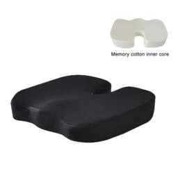 FLAVORA Orthopaedic Memory Foam Coccyx Pain Relief Seat Cushion in Black - Size: 100 cm x 190 cm - thumbnail 4