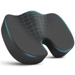 FLAVORA Orthopaedic Memory Foam Coccyx Pain Relief Seat Cushion in Black - Size: 100 cm x 190 cm - thumbnail 3