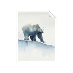 "Warren Reed - Designer Polar Bear Watercolour Unframed Art Print - Size: W12"" x H16""" - thumbnail 1