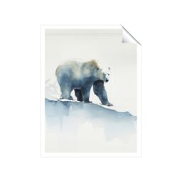 "Warren Reed - Designer Polar Bear Watercolour Unframed Art Print - Size: W12"" x H16""" - thumbnail 2