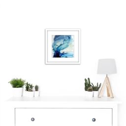 Artery8 Eduard Tomek Sea Abstract Painting 8X8 Inch Square Wooden Framed Wall Art Print Picture with Mount in White - thumbnail 2